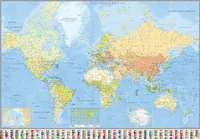 Weltkarte Poster Die Welt Riesenformat 140x100cm 140 x 100 cm