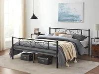 VASAGLE Bettgestell 160 x 200 cm, mit Kopfteil, Metallbett, Bettrahmen