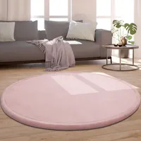 Kinderteppich Rund Kinderzimmer Teppich Baby Spielteppich Flauschig Rutschfest Grösse 120 cm Rund