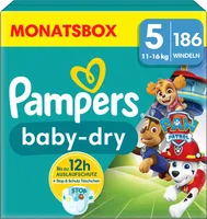 Pampers Windeln Baby Dry Gr.5 (11-16 kg) Limited Edition Paw Patrol, Monatsbox, 186 St