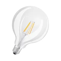 LED žárovka OSRAM LED Star Globe v klasickém kulovém tvaru, 7 W / 806 lm, 4000 K pro studené bílé světlo, CRI 80, čiré bezolovnaté sklo, patice E27, IP20, EEK E, průměr 125 mm.