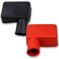 Schutzkappenset für Batteriepolklemmen 90° Links, Schwarz & Rechts, Rot