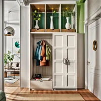 Dekorex PRT211-Weiß 2-türiger Garderobenschrank