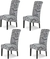 Stretch Stuhlhussen für Esszimmerstühle, 4er Set, perfekter Schutz
