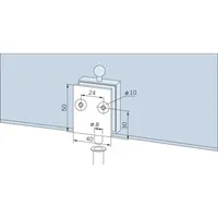 DORMA-Glas Feststellriegel 12.312 mit Bodenbuchse für 8 mm Glas, silber eloxiert