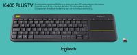 Logitech K400 Plus Tv - bezdrátová - RF bezdrátová - QWERTZ - černá