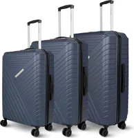 deluxe4home® 3dílná sada kufrů s tvrdou skořepinou cestovní kufr a vozík tmavě modrá I sada kufrů ABS tvrdá skořepina se 4 kolečky I cestovní taška zavazadlo
