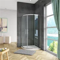 80x80x185cm Duschkabine Runddusche 5mm ESG-Glas Duschabtrennung Viertelkreis Drehtür Dusche Gleittür
