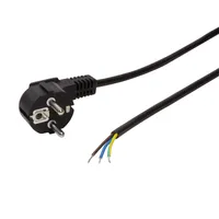 LogiLink Netzkabel CEE7/7 Stecker90° Kabelende 1,5m schwarz