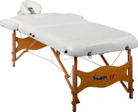 MOVIT Deluxe Massageliege Massagetisch inkl. Tasche, Vollholzgestell, Weiß