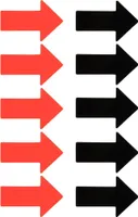 2DOBOARD 10 Magnetische Pfeile - 5 roten und 5 schwarzen - 4 x 6 cm - Symbol magnet Pfeil magnete für Magnettafeln, Kühlschränke, Plantafeln und Whiteboards