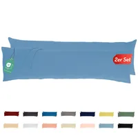 Jersey Kissenbezug 2er Set 40x145 cm 100% Baumwolle Eisblau