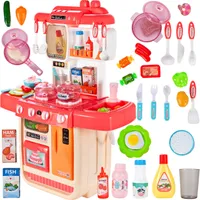 MalPlay Kinderspielküche mit Spülbecken, Herdplatten (echter Dampf)   inkl. Licht und Kochgeräuschen, Wasserhahn mit Wasser-Pump-Funktion | Rollenspiel Geschenk für Jungen und Mädchen ab 3 Jahren