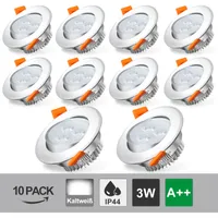 EINFEBEN 10X LED Einbaustrahler Strahler Spot Set Kaltweiss3W Einbauleuchte Deckenleuchte Strahler IP44 3W