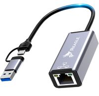 USB auf Ethernet Adapter 2in1 USB A 3.2 USB C Reagle RJ45 1000Mbps LAN Netzwerkadapter