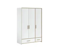 Modera 3-türiger Kleiderschrank Drehtürenschrank Weiß