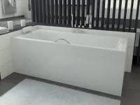 BADLAND Badewanne Rechteck Talia 100x70 mit Acrylschürze, Füßen und Ablaufgarnitur GRATIS