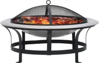 vidaXL Záhradná miska na oheň s grilom z nehrdzavejúcej ocele 76 cm