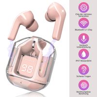 CMYbabee Bluetooth Kopfhörer, Bluetooth 5.1 mit ENC HD Anruf Kabellose Kopfhörer mit Noise Cancelling Mic, HiFi Stereo Ohrhörer, LED Anzeige, Rosa
