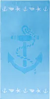 Strandtuch ANKER UND MUSCHEL 70 x 140 cm hellblau, 100% Baumwolle