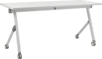 BELIANI Schreibtisch Weiß 160 x 60 cm Klappbar Faltbar mit Rollen Mobil Bürotisch für Homeoffice Büro Modernes Design