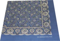 Tobeni 548 Damen Herren Nickituch Kopftuch Bandana Halstuch Baumwolle Uni, Farbe:Paisley Hellblau, Grösse:54 cm x 54 cm
