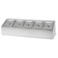 VERTES Zutatenbehälter 5 x 1/6 GN Gastronorm, Edelstahl, 100mm Tief, Hygienisch, Rostfrei, Kratzfest, Temperaturbeständig von -40° bis 300°C