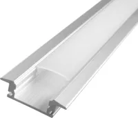 2 Meter Aluprofile Alu Schiene Profil LED Kanal Schiene für LED Strip Profil D mit Milchglas Abdeckung Profil D