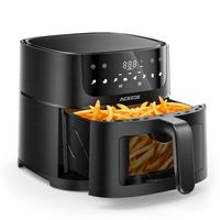 Acezoe - 7L Heißluftfritteuse, Friteuse Heissluft 1500 W Heissluftfriteuse, 8 Kochmethoden, Warmhalten, ohne Öl, für 6-10 Personen, Air Fryer mit Digi