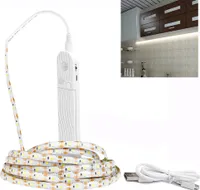 LED Streifen Neutralweiß 4000K Bewegungssensor Lichtleiste USB Batteriebetrieben Schrankbeleuchtung, 2m