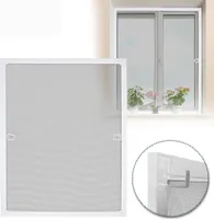 XMTECH síť proti hmyzu moskytiéra proti hmyzu s hliníkovým rámem bez vrtání napínací rám 120 x 140 cm, bílá
