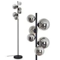Isorella »Isorella« Stehlampe aus Metall/Glas in Schwarz/Rauchfarben