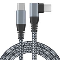 INF USB-C-Ladegerät mit Winkelstecker 60 W Schnellladung Grau 2 m