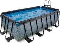 EXIT Stone Pool 400x200x122cm mit Filterpumpe - grau