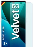 moex® 3x Schutzfolie kompatibel mit LG Velvet / LG Velvet 5G - Displayschutzfolie dünn Folie, Klar