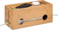 relaxdays Kabelbox aus Bambus