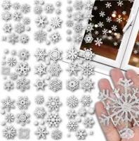 Set mit 9 Bögen weihnachtlicher Glitzer-Schneeflocken-Aufkleber