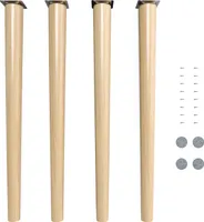 4x sossai Holzfüße rund - gerade Ausführung 71cm Buche Öl-Finish