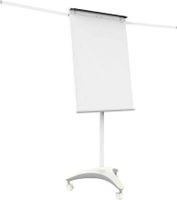 ALLboards Flipchart 100x70cm, mit Seitenarmen, Mobil, auf Rollen, Höhenverstellbar, Whiteboard Magnettafel, Magnetisch, Trocken Abwischbar