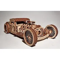 Wood Trick Frisiert Auto Holzmodellauto-Kit zum Bauen - Fahrten bis zu 9,7 m - Sehr detailliert und robust - Keine Batterien - 3D-Holzpuzzle - Mechanisch