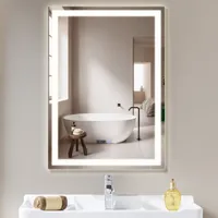 ZMH zrcadlo koupelnové zrcadlo s osvětlením LED koupelnové zrcadlo 60x80 cm nástěnné zrcadlo koupelna IP44 funkce odmlžování světla zrcadlo stmívatelné 3000K-6500K