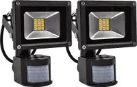 Greenmigo 2 Stück 20W LED Fluter SMD Lampe + Bewegungsmelder Flutlichtstrahler Warmweiss