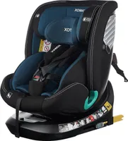 XOMAX Kindersitz drehbar 360°, ISOFIX I mitwachsend I 0-36 kg, 0-12 Jahre, Gruppe 0+/1/2/3, 5-Punkt-Gurt, 3-Punkt-Gurt I Bezug waschbar I ECE R129 I,Farbe:Schwarz/Blau
