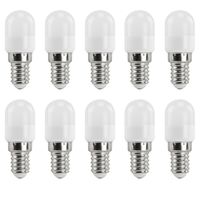 10 Stück E14 2W LED Kühlschrank Birne Lampe AC 220-240V Warmweiß 3000K 8x2835 SMD Mit PC Mantel
