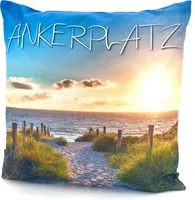 heimtexland ® Outdoorkissen mit Füllung Garten Dekokissen 45x45 schmutz- und wasserabweisend Deko Kissen Outdoor Typ688 Ankerplatz