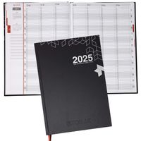 Buchkalender 2025 A4 - Hardcover, Layflat, 15-Minuten-Taktung, Wochenplaner, Praxisplaner 2025, robust, ideal für Reservierungsbuch 2025 Gastronomie, Hotelerie, Praxen und Friseure