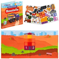 Magnetspiel Die Baustelle mit 33 Puzzle-Magneten