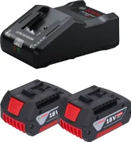 Bosch Starter Set 2x GBA 18 V / 4 Ah / 4000 mAh Li-Ion Akku ( 2x 1600Z00038 ) + GAL 18V-160 Professional Ladegerät ( 1600A02T5G )