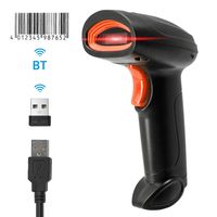 Kabelloser 1D-Barcode-Scanner, 2,4 G + BT + USB-Kabelverbindung, CCD-Scankopf fuer Papier- und Bildschirmcodes, kompatibel mit Windows, Android, Linux, Mac-System fuer Supermarkt, Einzelhandel, Bibliothek, Logistiklager