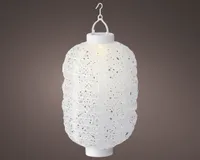 LED Solar Laterne Lampion Garten Partylicht rosa,violett oder grün H 30x Ø 20 cm
